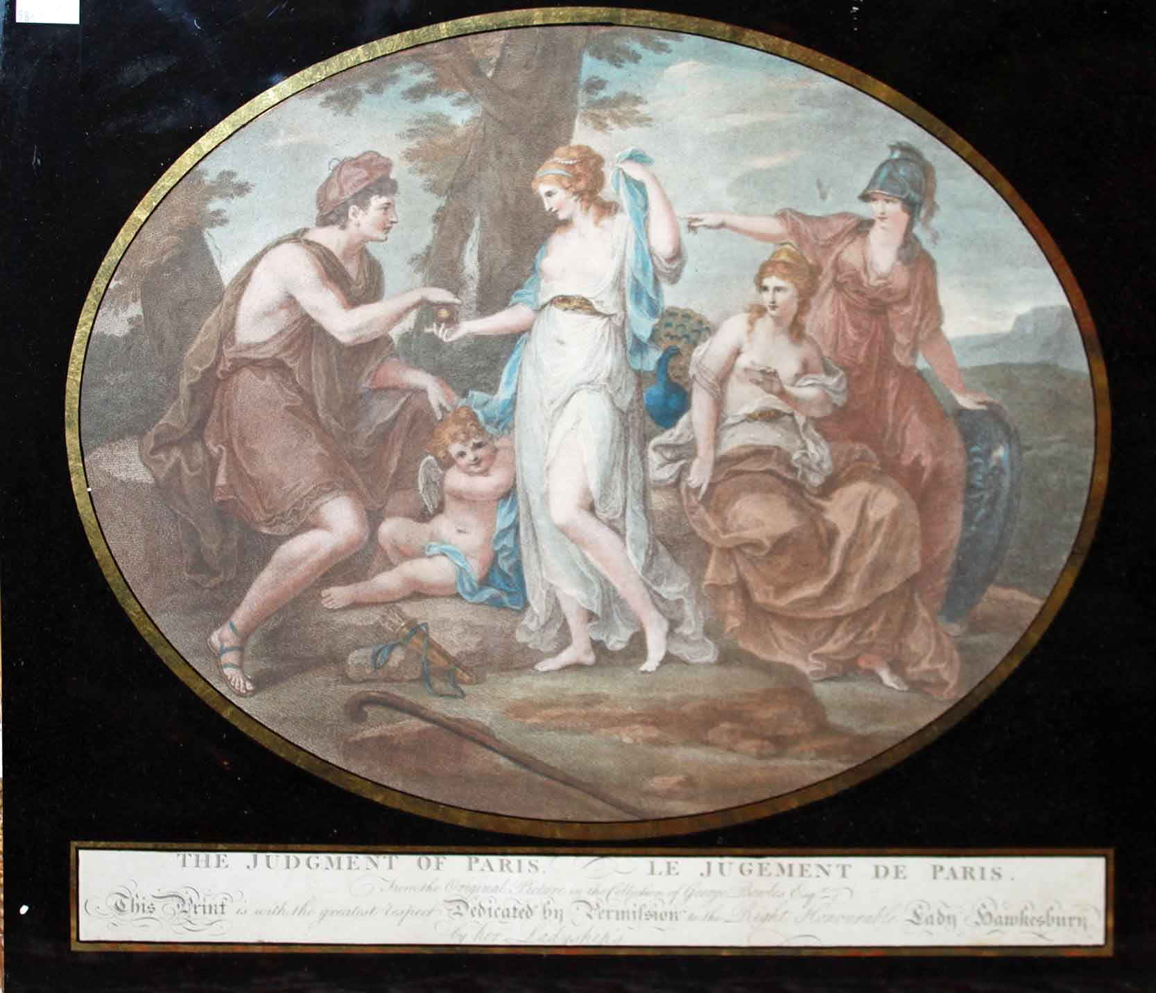 AFTER ANGELICA KAUFFMAN (1741 - 1807)
"The Judgement of Paris," 19th century oval coloured