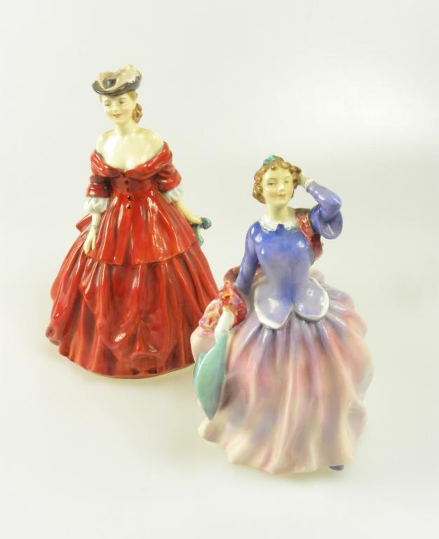 TWO ROYAL DOULTON BONE CHINA FIGURES OF VIVIENNE AND BLYTHE MORNING