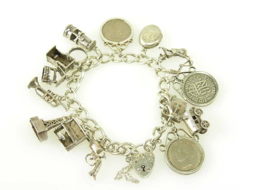 A SILVER CHARM BRACELET