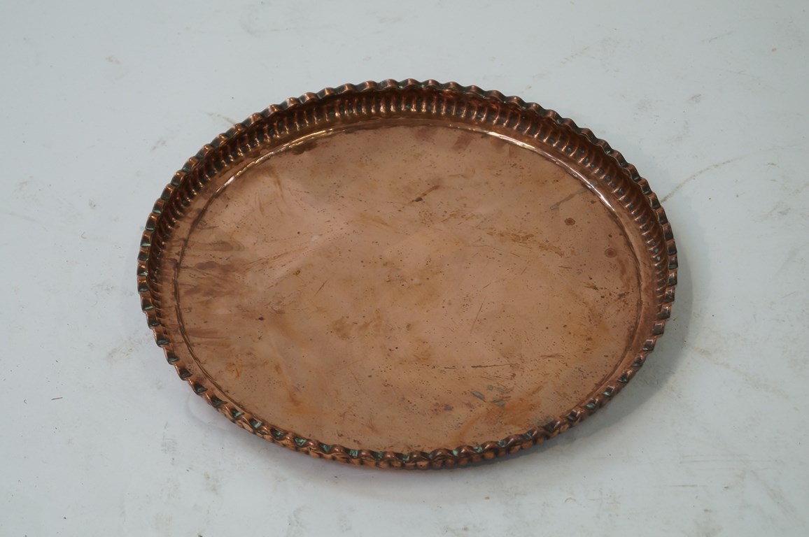 A large copper tray