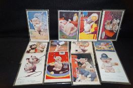 A collection of vintage "Bonzo the Dog" postcards