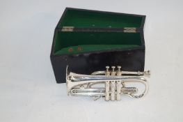 A cased Boosey and Hawkes Bb cornet, manufactured in 1929 in modern low pitch for the Bristol