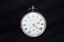 A silver open face English lever pocket watch dial signed H.Samuel, Manchester