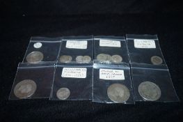A small collection of various UK coins including half crowns etc