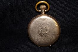 A Gold-Plated hunter cased keyless pocket watch