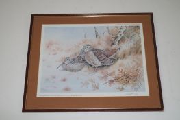Signed print of birds by Peter Currington 62/500
