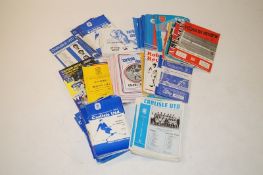 A large quantity of Carlisle United, home and away programmes 1960's onward.