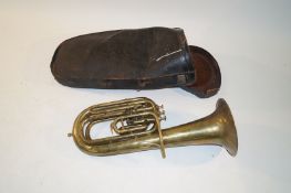 A vintage Euphonium from F Besson together with original leather case