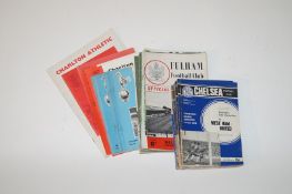 Football programmes; London club homes from 1961 to 69/70 season, 22 x Chelsea, 19 x Fulham, 23 x