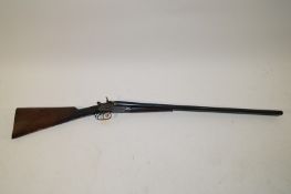 16 bore side by side shotgun, boxlock extractor with unnamed barrels with "Purdey" name on locks,