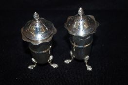 Silver twin pepper pots Sheffield 1901