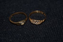 18ct Gold Gypsy ring and one other marked 18ct