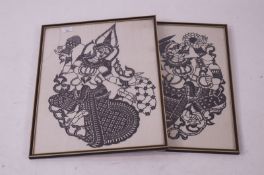 Two framed Thai pictures