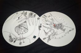 2 Uri Geller Poole pottery plates from the "Creation of Earth series" each limited to 1000