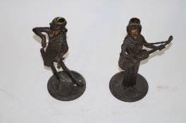A pair of early 20th century spelter figures