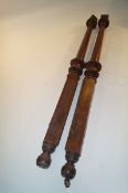 A pair of early 19th century mahogany bedposts, marked WM IV