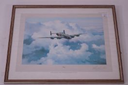 A print of aircraft "Halifax" signed by Air Vice-Marshall Donald Bennett
