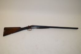 12 bore Ashthorpe double barrel shotgun with box lock ejector, sleeved, requires shotgun licence