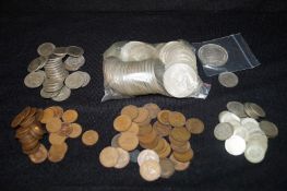A large collection of various British coins, mostly 19th and 20th century