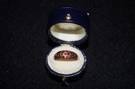 Gypsy ring 9ct Gold with 9 Rubies
