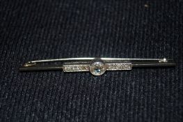 An art deco diamond bar brooch