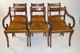 Two carvers and four chairs