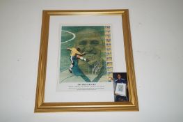 Football Collectables; a signed piiture of Roberto Carlos depicting "The Magic Bullet Freekick".