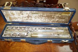 A cased concert Flute by Boosey & Hawkes