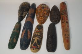 Eight tribal masks