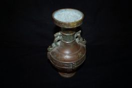 An oriental bronze vase