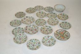 Collection of 19th century Cantonese plates and a bowl