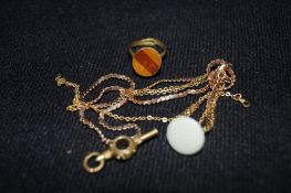 9ct Gold Chain,one other chain and 3 other items