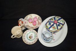 18th Century and 19th Century Ceramic items including a German figure and Royal Worcester items