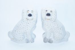 A pair of large Staffordshire dogs