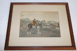 A coloured print, Huntsman on Horse