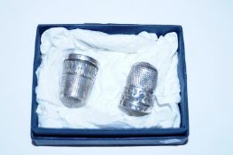 Two Hallmarked Silver thimbles