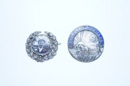 Silver young farmers badge and hallmarked remember me broach