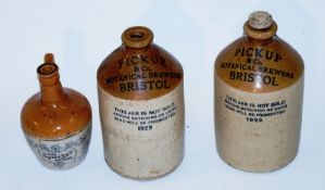 Two stoneware jars including a "Squires Sherry" Jug