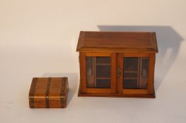 Wooden pipe display case and a small wooden trinket box