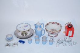 A Branksome China blue coffee set along with other tea ware and ceramic items