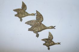 Three Lombar brass "Flying Ducks"