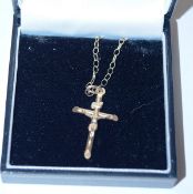 9ct Gold cross on neckchain