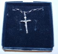 Silver cross and chain