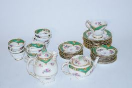A green and floral paragon tea and coffee set