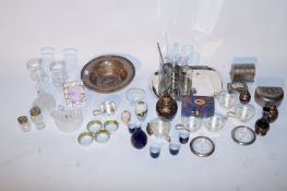 A collection of various items including silver plate etc