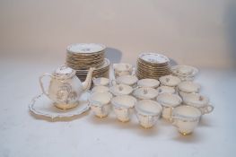 A "Spinney" Royal Stafford bone China part tea service including teaport, side pates, milk jug and