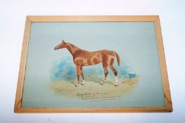 A signed watercolour by W.V Longe, dated 1906, Inscribed King Violet by Prince Violet; Winner of the