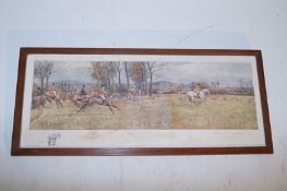 A signed print by S.L. Stewart of a hunting scene