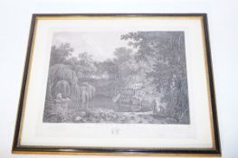 Large William Woollett engraving 1728 'Solitude' after Richard Wilson R.A.