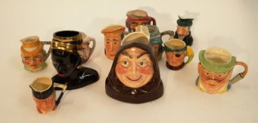 A collection of character Jugs